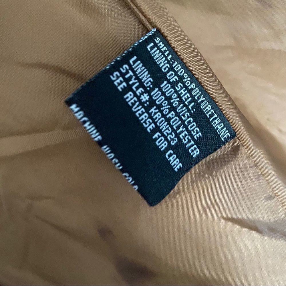 “SugarFly”  Brown Faux Leather Bomber Jacket - Picture 7 of 7